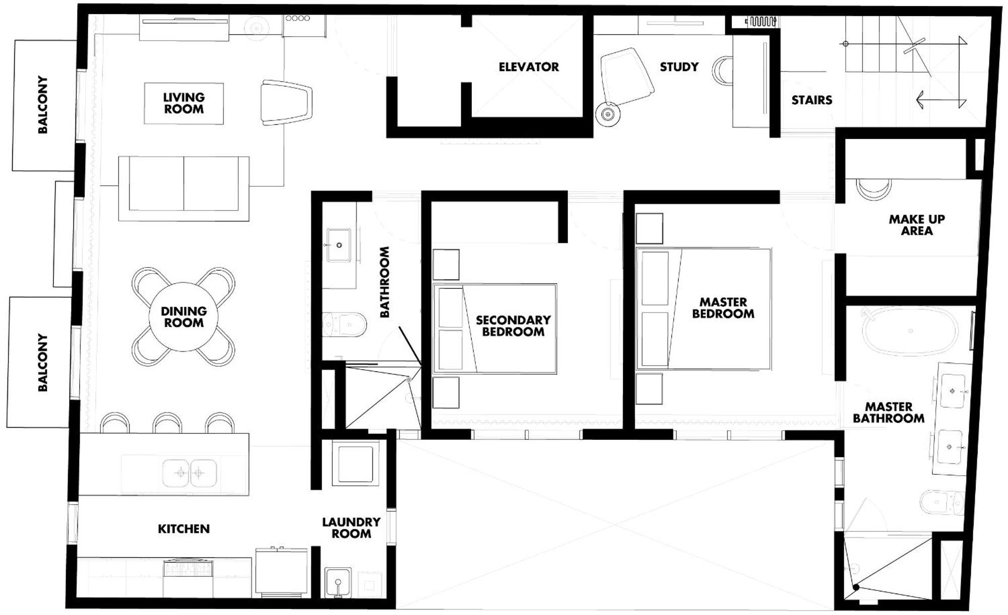 Two-Bedroom Apartment with Balcony