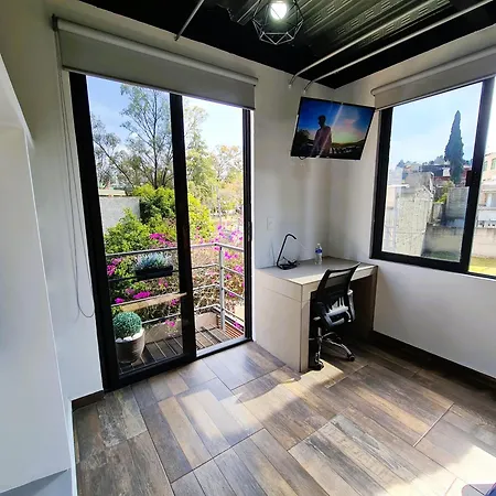 R09 Studio Corner At Itesm Cem Full Services, Shared-Kitchen, Fridge ,Laundry, Smart Tv, Parking, Balcony-3